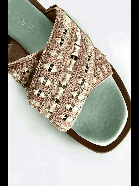 Pastel Green and Pink Criss Cross Slider - cunei